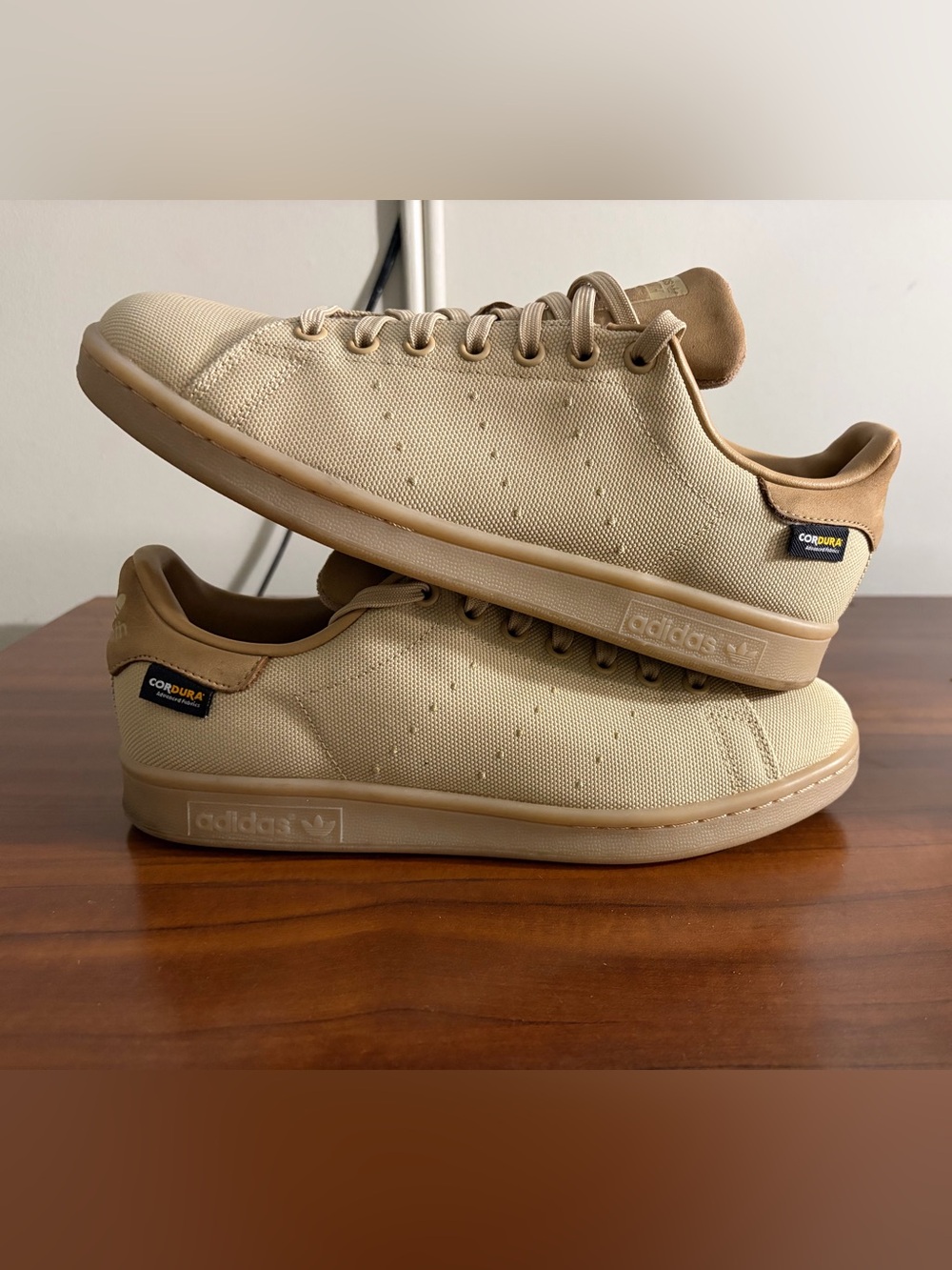 Adidas Stan Smith Cordura trainers Pantone/Gum beige men’s Sz 8.5 skate - Picture 3 of 11